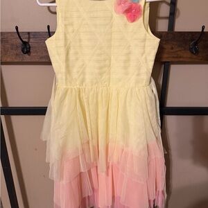 Jona Michelle Yellow Dress with Pink Layers
